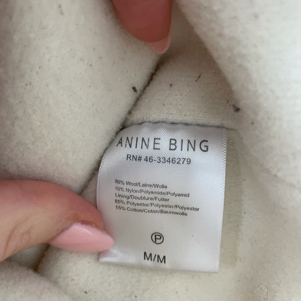 ❌SOLD❌Anine Bing Jaden Shacket Ivory Tie Jacket Oversized - Picture 6 of 14